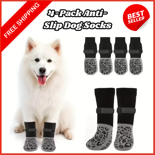 Pack anti slip dog socks - 4-pack, anti-slip