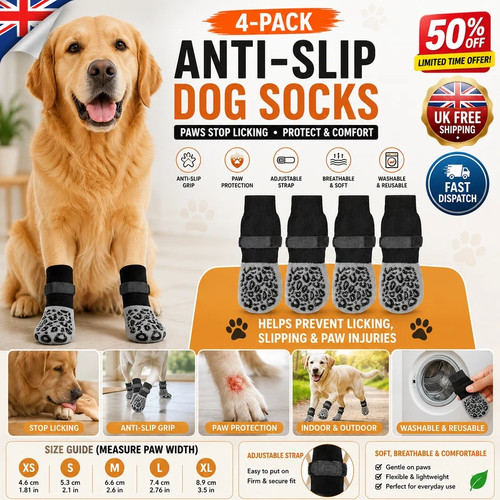 Pack anti slip dog socks - 4-pack,