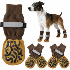 4-Pack Non-Slip Dog Socks with
