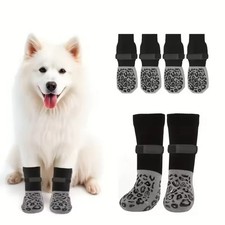 4-Pack Anti-Slip Dog Socks