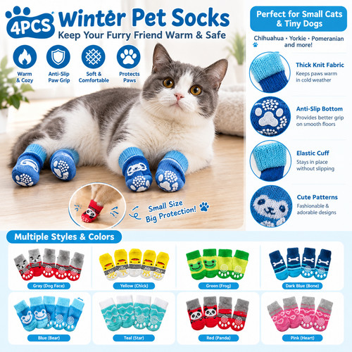 4pcs cute pet socks puppy - cute,